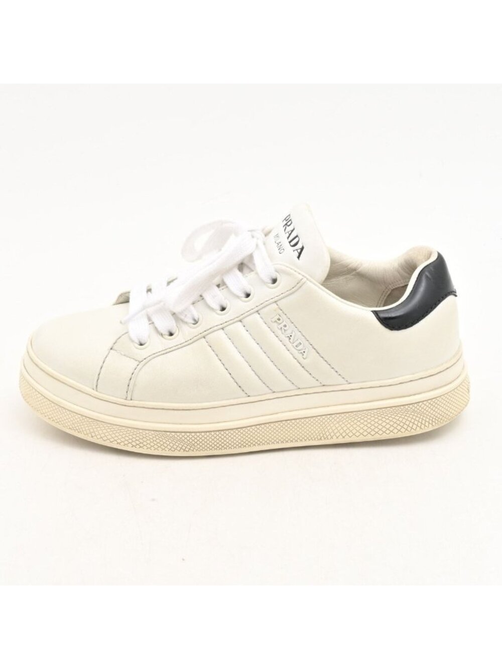 Prada Sneakers White Black Leather